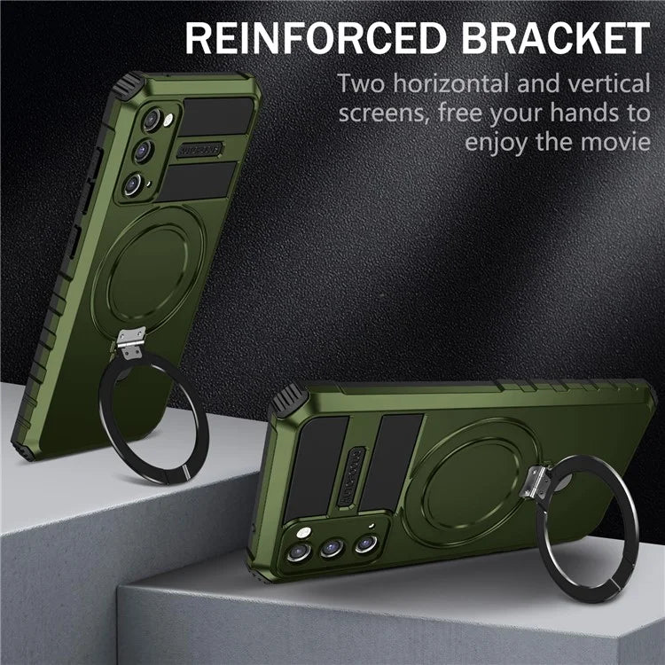 For Samsung Galaxy S20 FE 5G / S20 FE / S20 FE 2022 / S20 Lite Case PC+TPU Magnetic Kickstand Phone Cover