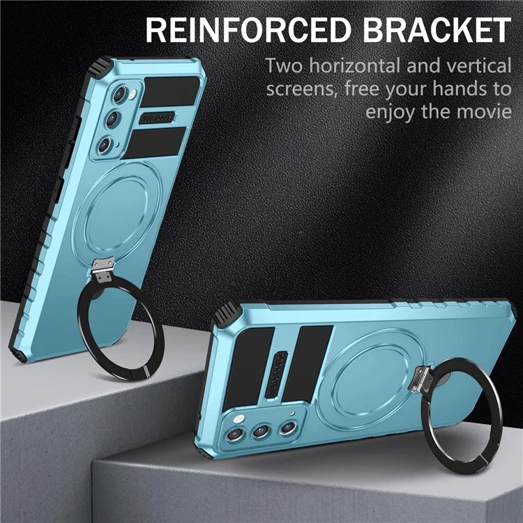 For Samsung Galaxy S20 FE 5G / S20 FE / S20 FE 2022 / S20 Lite Case PC+TPU Magnetic Kickstand Phone Cover