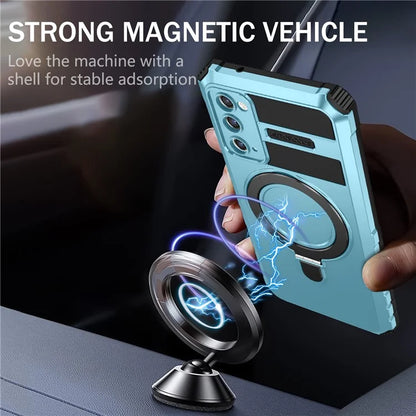 For Samsung Galaxy S20 FE 5G / S20 FE / S20 FE 2022 / S20 Lite Case PC+TPU Magnetic Kickstand Phone Cover