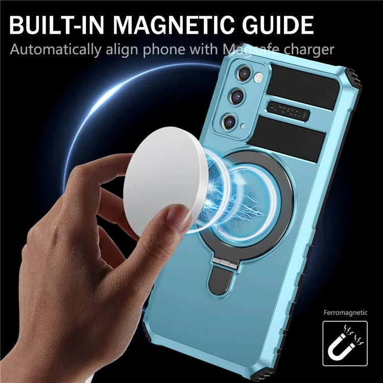 For Samsung Galaxy S20 FE 5G / S20 FE / S20 FE 2022 / S20 Lite Case PC+TPU Magnetic Kickstand Phone Cover