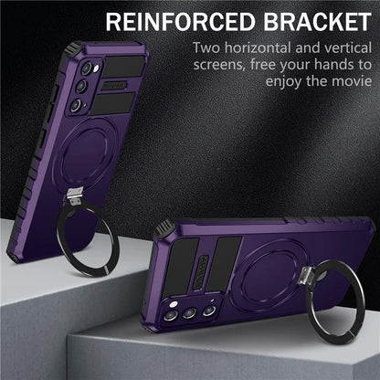 For Samsung Galaxy S20 FE 5G / S20 FE / S20 FE 2022 / S20 Lite Case PC+TPU Magnetic Kickstand Phone Cover