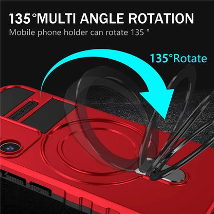 For Samsung Galaxy S22 5G Compatible with MagSafe PC+TPU Phone Case Magnetic Finger Grip Kickstand Cover