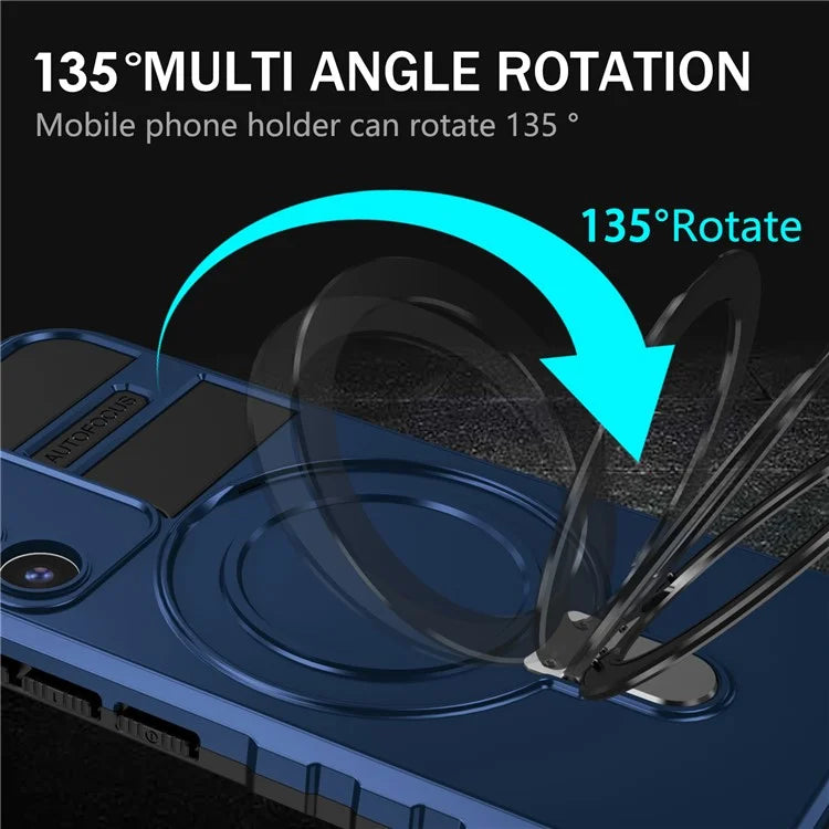 For Samsung Galaxy S22 5G Compatible with MagSafe PC+TPU Phone Case Magnetic Finger Grip Kickstand Cover
