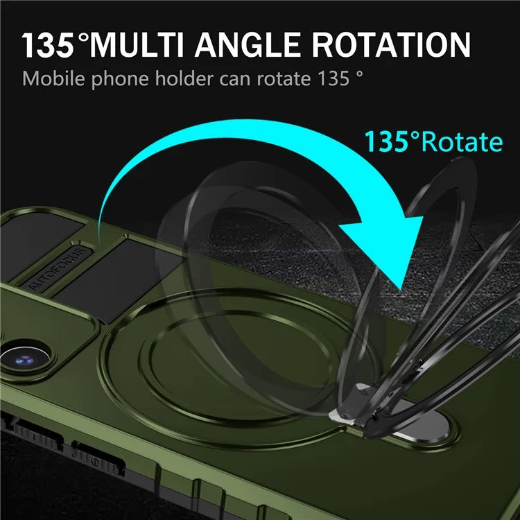 For Samsung Galaxy S22 5G Compatible with MagSafe PC+TPU Phone Case Magnetic Finger Grip Kickstand Cover