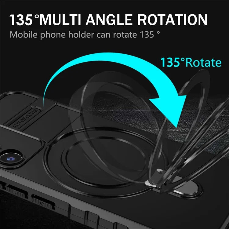 For Samsung Galaxy S22+ 5G Kickstand Cover PC+TPU Phone Case Compatible with MagSafe