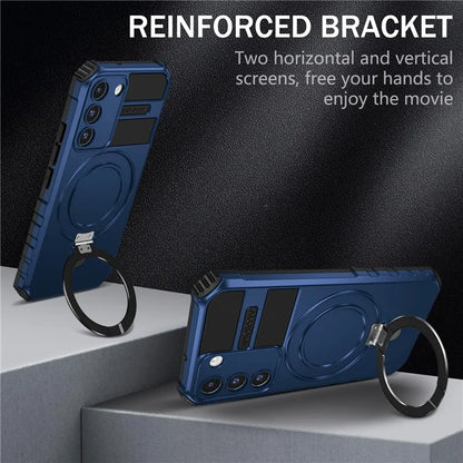 For Samsung Galaxy S22+ 5G Kickstand Cover PC+TPU Phone Case Compatible with MagSafe
