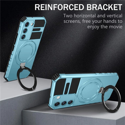 For Samsung Galaxy S22+ 5G Kickstand Cover PC+TPU Phone Case Compatible with MagSafe