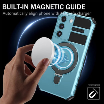 For Samsung Galaxy S22+ 5G Kickstand Cover PC+TPU Phone Case Compatible with MagSafe