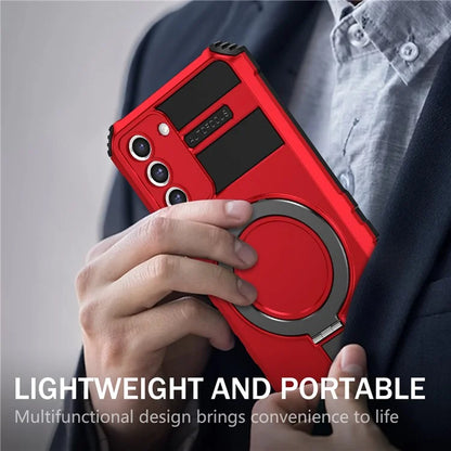 For Samsung Galaxy S21+ 5G Shockproof Case Kickstand PC+TPU Phone Cover Compatible with MagSafe