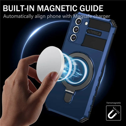 For Samsung Galaxy S21+ 5G Shockproof Case Kickstand PC+TPU Phone Cover Compatible with MagSafe