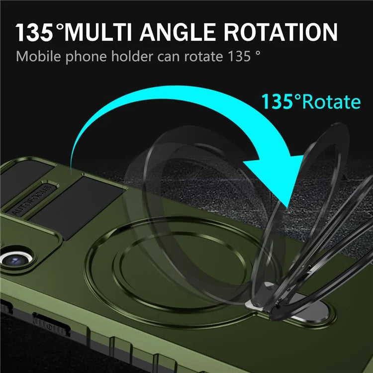 For Samsung Galaxy S21+ 5G Shockproof Case Kickstand PC+TPU Phone Cover Compatible with MagSafe