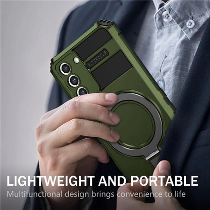 For Samsung Galaxy S21+ 5G Shockproof Case Kickstand PC+TPU Phone Cover Compatible with MagSafe