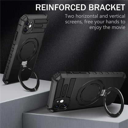 For iPhone 11 Case Kickstand PC+TPU Phone Cover Compatible with MagSafe