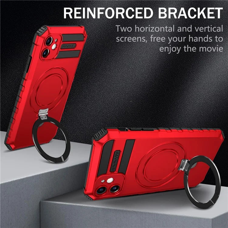 For iPhone 11 Case Kickstand PC+TPU Phone Cover Compatible with MagSafe