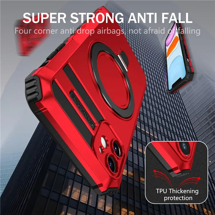 For iPhone 11 Case Kickstand PC+TPU Phone Cover Compatible with MagSafe