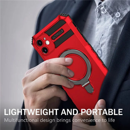 For iPhone 11 Case Kickstand PC+TPU Phone Cover Compatible with MagSafe