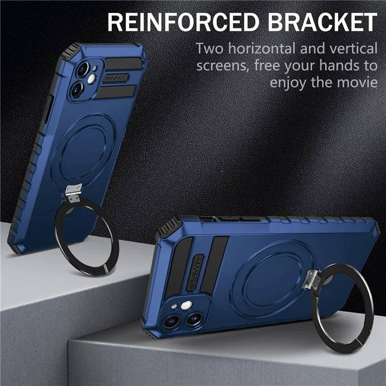 For iPhone 11 Case Kickstand PC+TPU Phone Cover Compatible with MagSafe