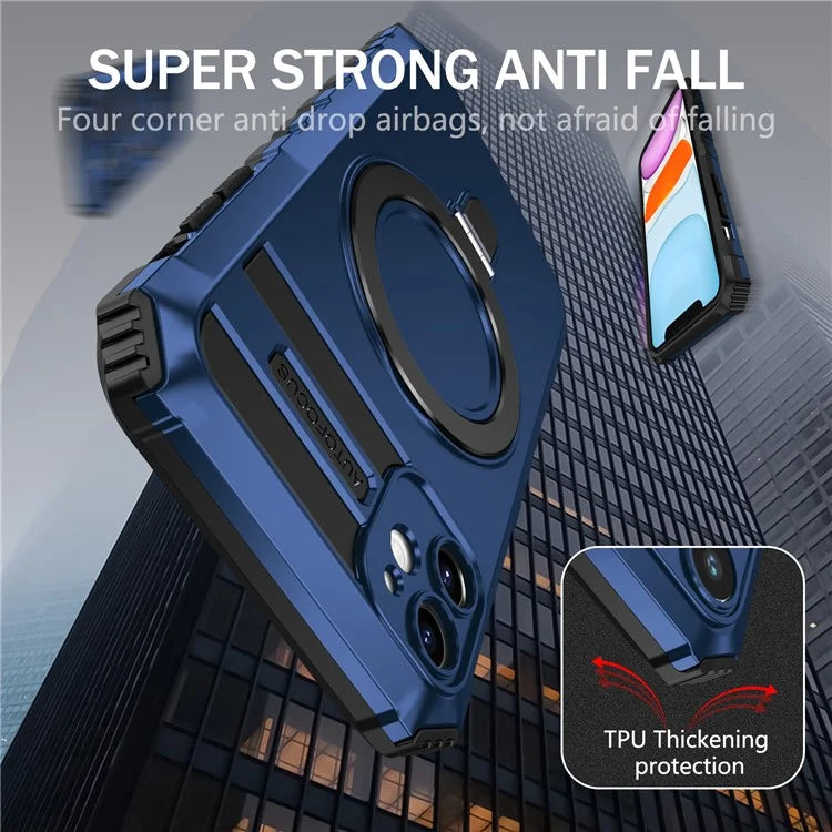 For iPhone 11 Case Kickstand PC+TPU Phone Cover Compatible with MagSafe