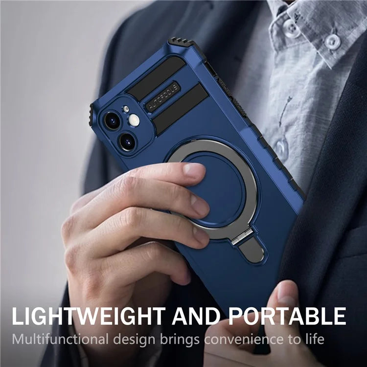 For iPhone 11 Case Kickstand PC+TPU Phone Cover Compatible with MagSafe