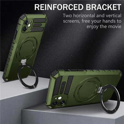 For iPhone 11 Case Kickstand PC+TPU Phone Cover Compatible with MagSafe