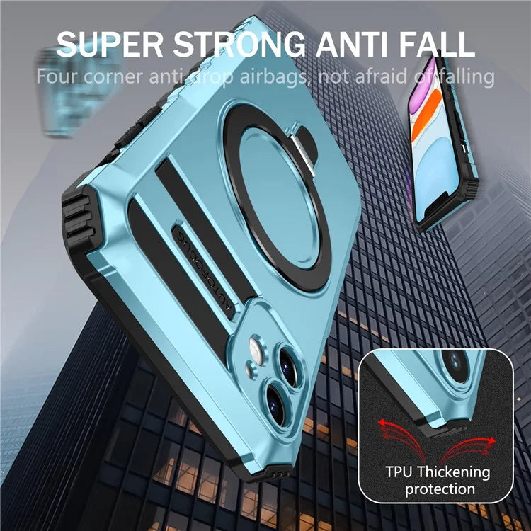 For iPhone 11 Case Kickstand PC+TPU Phone Cover Compatible with MagSafe