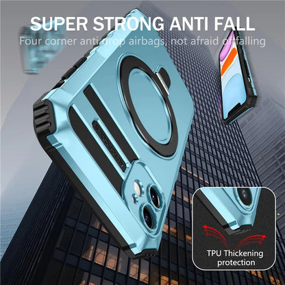 For iPhone 11 Case Kickstand PC+TPU Phone Cover Compatible with MagSafe