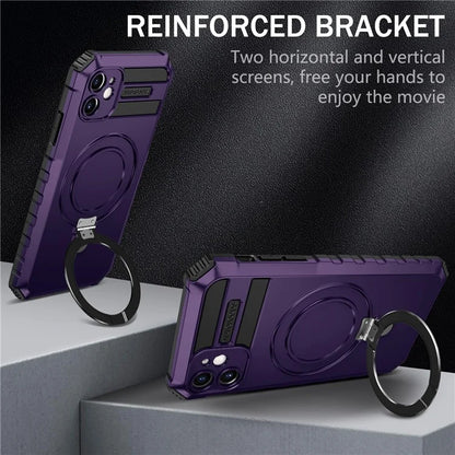 For iPhone 11 Case Kickstand PC+TPU Phone Cover Compatible with MagSafe