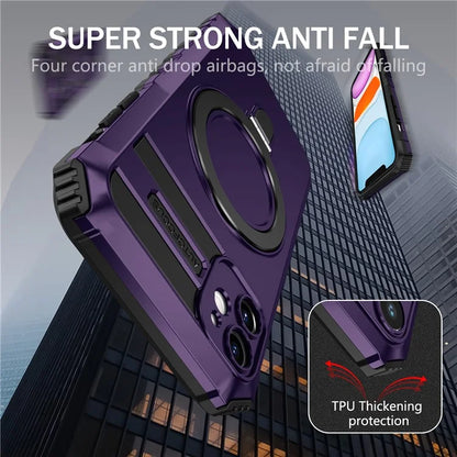 For iPhone 11 Case Kickstand PC+TPU Phone Cover Compatible with MagSafe