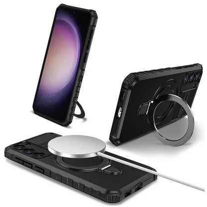 For Samsung Galaxy S23 Case Compatible with MagSafe Kickstand PC+TPU Phone Cover