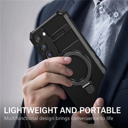 For Samsung Galaxy S23 Case Compatible with MagSafe Kickstand PC+TPU Phone Cover