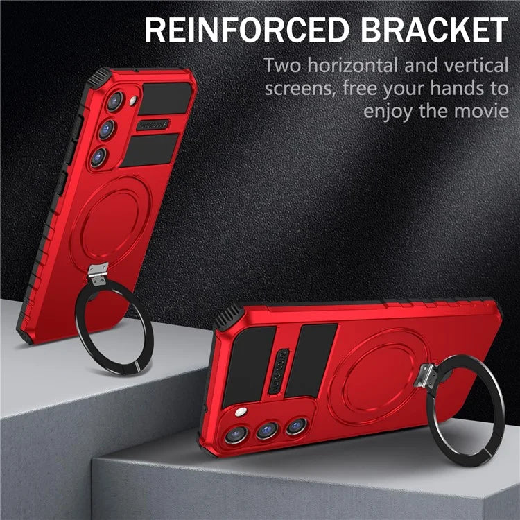 For Samsung Galaxy S23 Case Compatible with MagSafe Kickstand PC+TPU Phone Cover