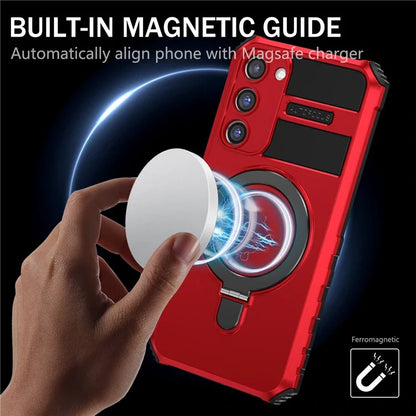 For Samsung Galaxy S23 Case Compatible with MagSafe Kickstand PC+TPU Phone Cover