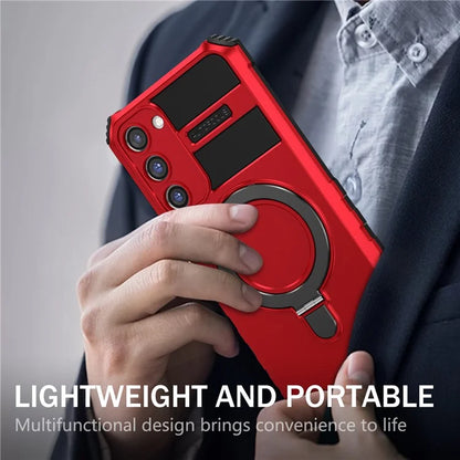 For Samsung Galaxy S23 Case Compatible with MagSafe Kickstand PC+TPU Phone Cover