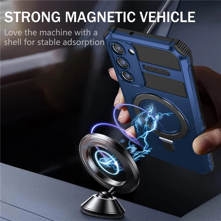 For Samsung Galaxy S23 Case Compatible with MagSafe Kickstand PC+TPU Phone Cover