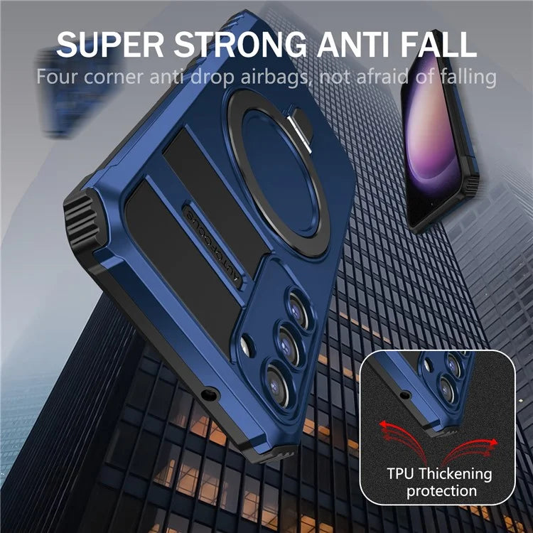 For Samsung Galaxy S23 Case Compatible with MagSafe Kickstand PC+TPU Phone Cover