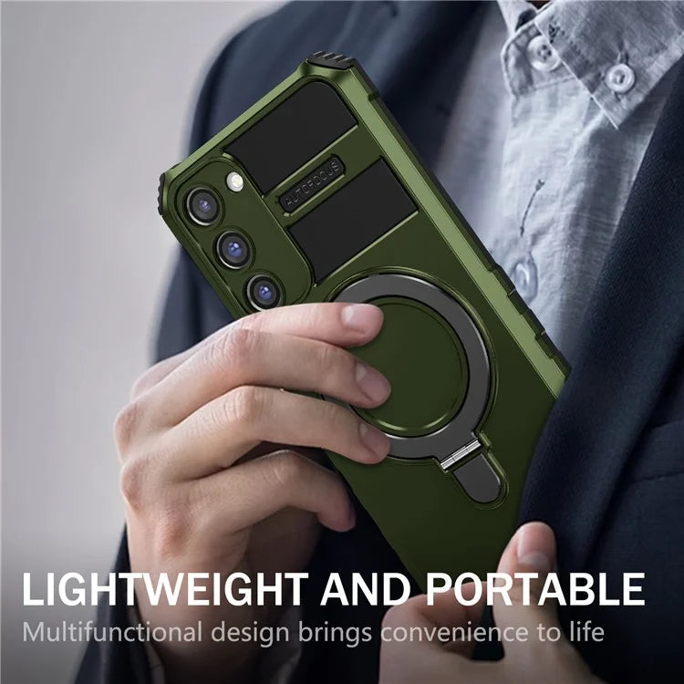 For Samsung Galaxy S23 Case Compatible with MagSafe Kickstand PC+TPU Phone Cover