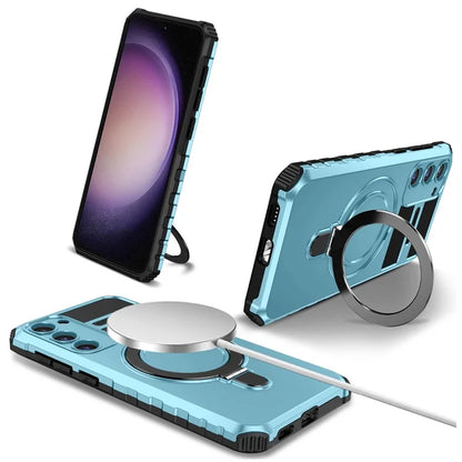 For Samsung Galaxy S23 Case Compatible with MagSafe Kickstand PC+TPU Phone Cover