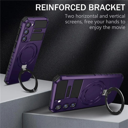 For Samsung Galaxy S23 Case Compatible with MagSafe Kickstand PC+TPU Phone Cover