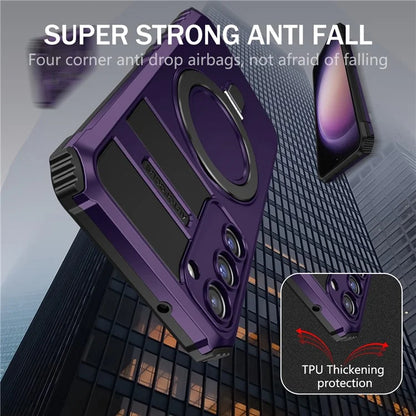 For Samsung Galaxy S23 Case Compatible with MagSafe Kickstand PC+TPU Phone Cover