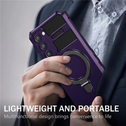 For Samsung Galaxy S23+ Case PC+TPU Kickstand Phone Cover Compatible with MagSafe