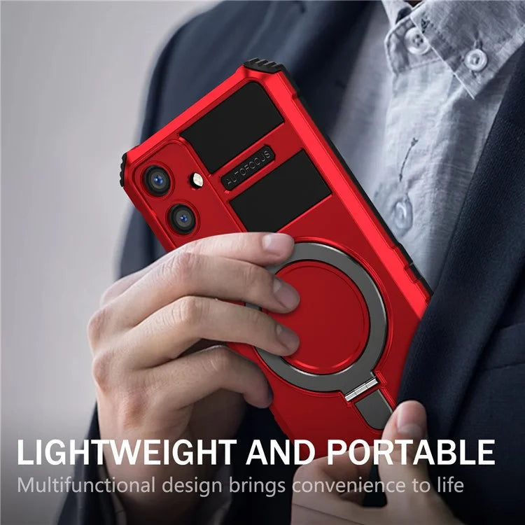 For Samsung Galaxy S24 Shockproof Case PC+TPU Kickstand Phone Case Compatible with MagSafe