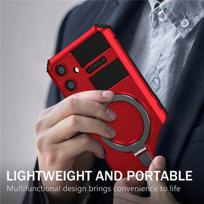 For Samsung Galaxy S24 Shockproof Case PC+TPU Kickstand Phone Case Compatible with MagSafe