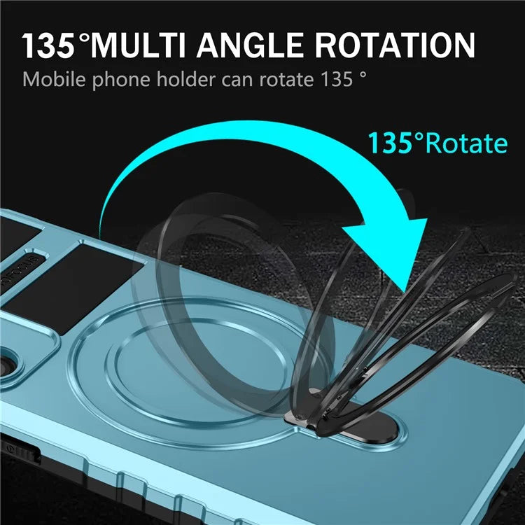 For Samsung Galaxy S24 Shockproof Case PC+TPU Kickstand Phone Case Compatible with MagSafe