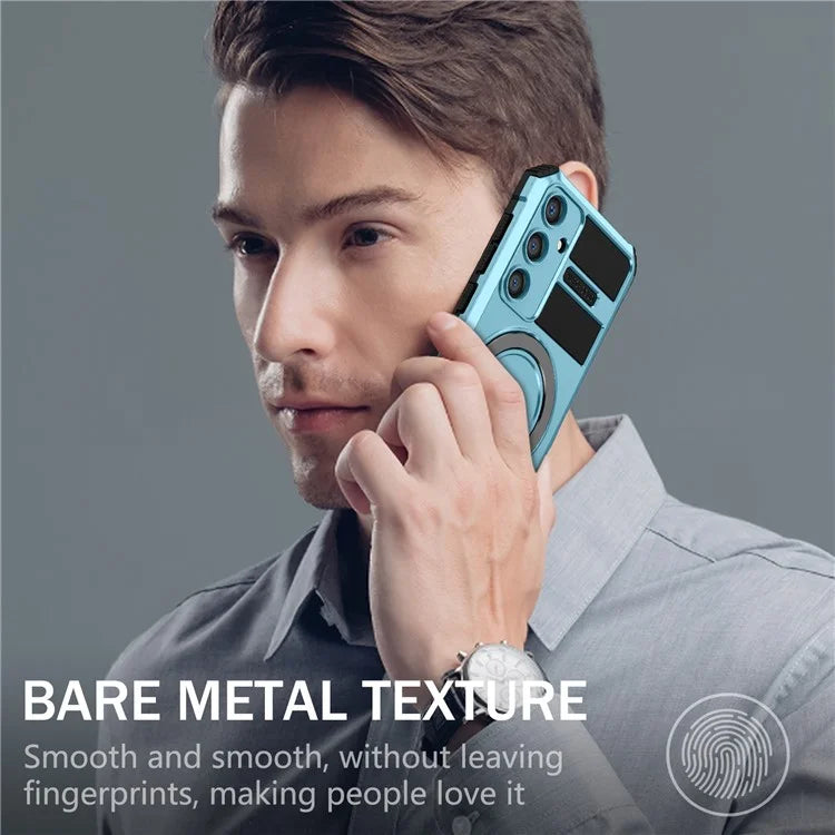For Samsung Galaxy S24 Shockproof Case PC+TPU Kickstand Phone Case Compatible with MagSafe