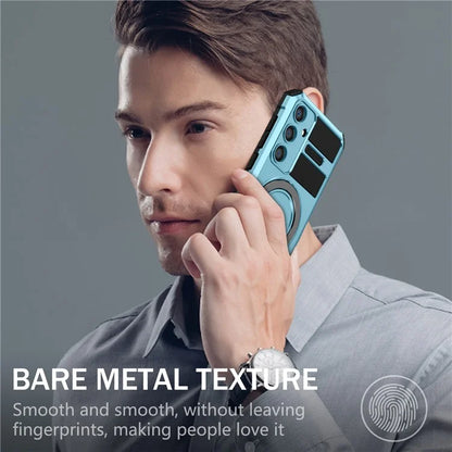 For Samsung Galaxy S24 Shockproof Case PC+TPU Kickstand Phone Case Compatible with MagSafe
