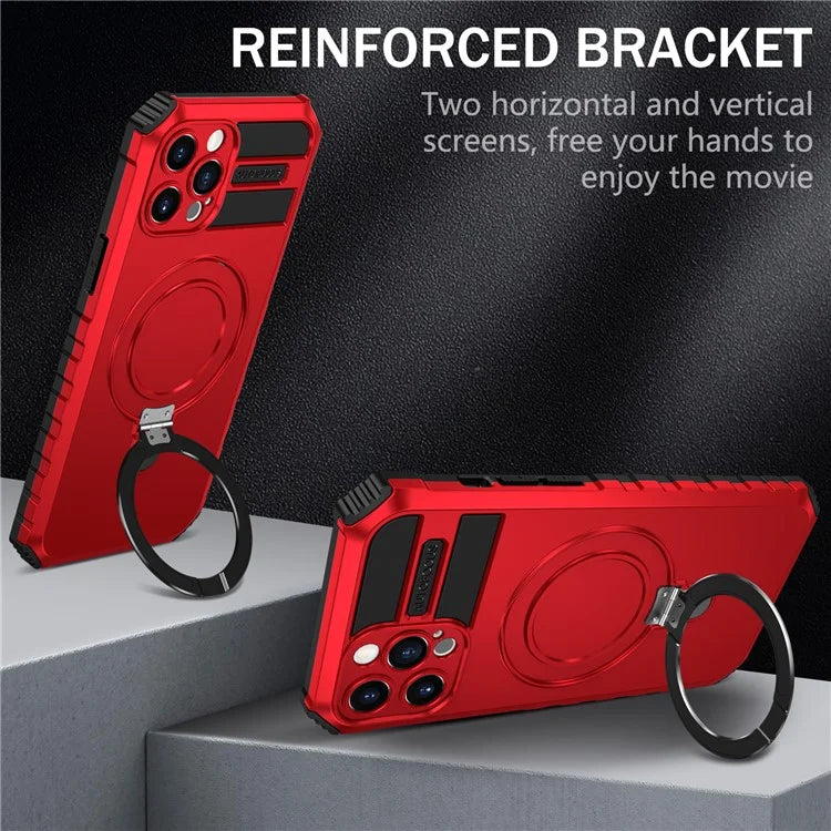 For iPhone 12 Pro Max Case with Magnetic Kickstand PC+TPU Phone Cover