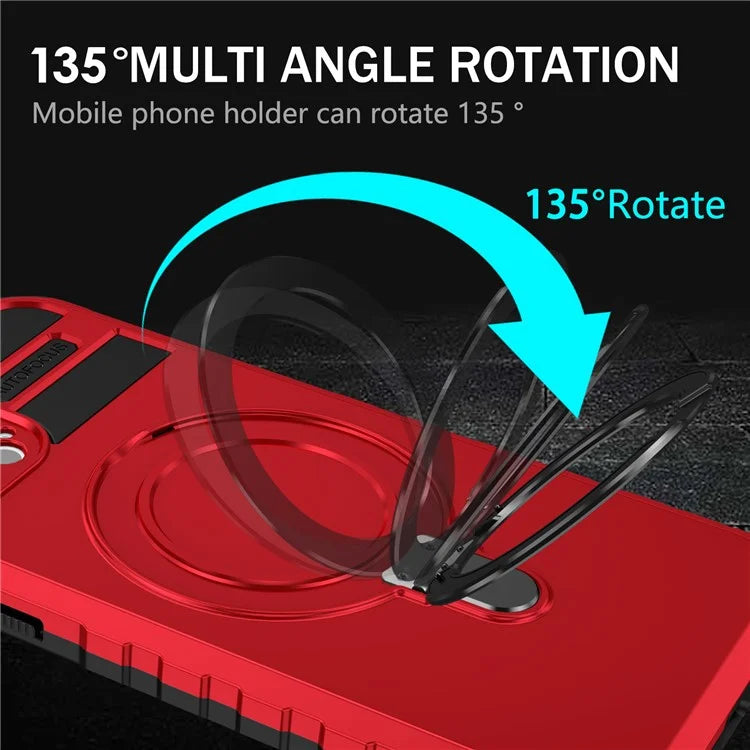 For iPhone 12 Pro Max Case with Magnetic Kickstand PC+TPU Phone Cover