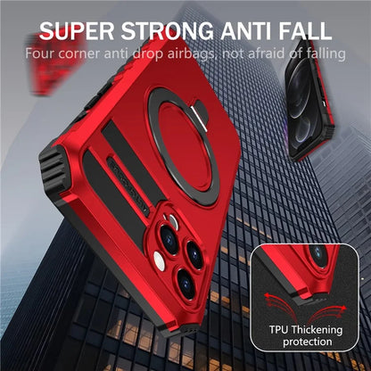For iPhone 12 Pro Max Case with Magnetic Kickstand PC+TPU Phone Cover