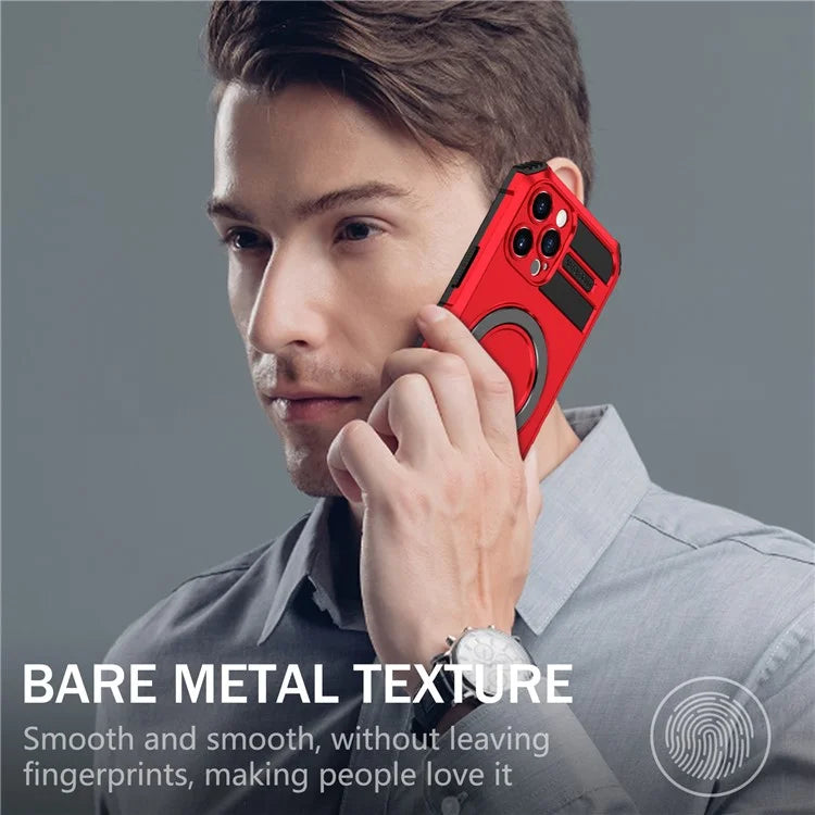 For iPhone 12 Pro Max Case with Magnetic Kickstand PC+TPU Phone Cover