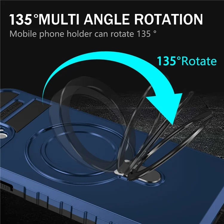 For iPhone 12 Pro Max Case with Magnetic Kickstand PC+TPU Phone Cover